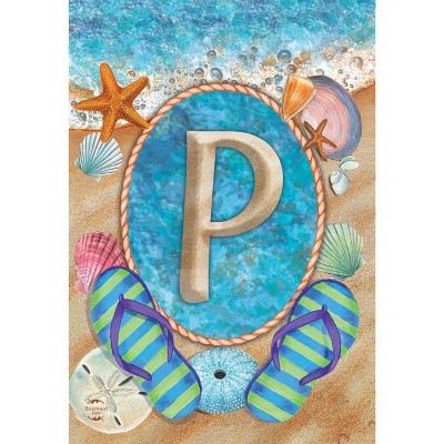 Briarwood Lane Summer Garden Flag 18x12.5 For Outdoor Summer Monogram Letter P Garden Flag Flag For Summer Garden Flag Flags For Outside
