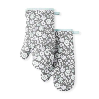 Martha Stewart Floral Vine Oven Mitts - Gray, 2 pk - Harris Teeter