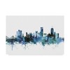 Trademark Fine Art-Michael Tompsett 'Boston Massachusetts Blue Teal Skyline' Canvas Art - 2 of 3
