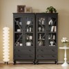 72" Tall Kitchen Pantry Cabinet, Farmhouse Storage Cabinet with Glass Doors, Organizer, Adjustable Shelves,Wood China Cabinet, Display Cabinet - 4 of 4