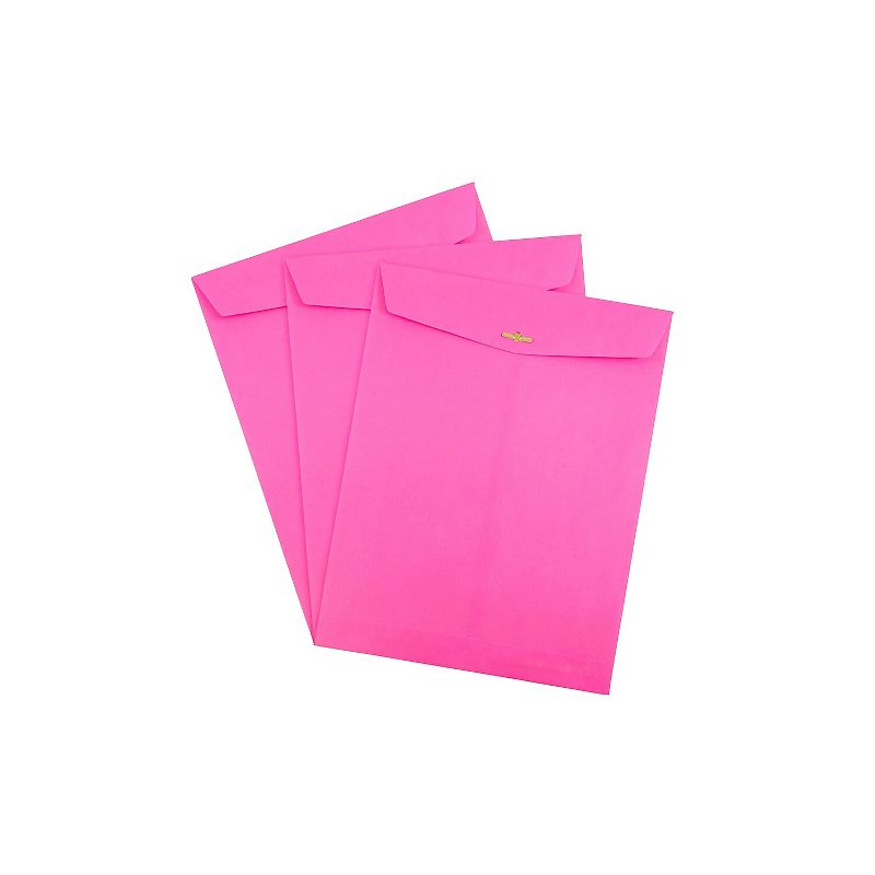 JAM Paper Open End Clasp #13 Catalog Envelope 10" x 13" Fuchsia Pink 100/Box (900909026), 3 of 5