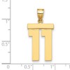 Black Bow Jewelry 14k Yellow Gold, Athletic Collection, Large Polished Number 11 Pendant - 2 of 3
