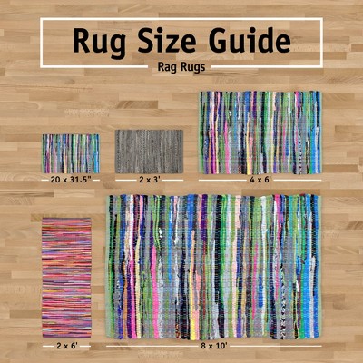 Handmade Multi Gray Cotton Reversible Rag Rug 2x3