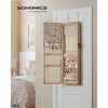 SONGMICS 6 LEDs Mirror Jewelry Cabinet, 47.2-Inch Tall Wall/Door Mounted Jewelry Armoire Organizer - 3 of 4