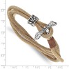Black Bow Jewelry Stainless Steel, Black or Tan Suede Leather Snake Wrap Bracelet, 16 In - 4 of 4