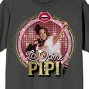 Emily In Paris La Dame Pipi Crew Neck Short Sleeve Charcoal Women's T-shirt - 2 of 3