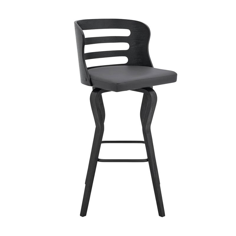 30" Verne Barstool with Faux Leather and Wood Finish - Armen Living, 1 of 9