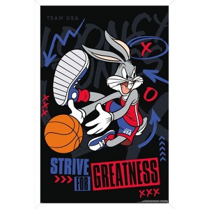 Trends International Looney Tunes x Team USA - Strive For Greatness Framed Wall Poster Prints - 1 of 4