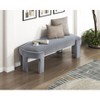 Sapphtopaz Modern Ottoman Bench with Velvet Upholstered Oval Vanity Stool with Sturdy Frame Comfy End of Bed Bench for Living Room, Entryway - 3 of 4