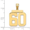 Black Bow Jewelry 14k Yellow Gold, Athletic Collection, Large Polished Number 60 Pendant - 2 of 3