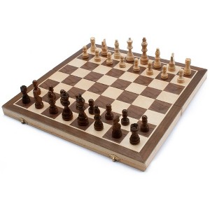 GSE 15"x15" Wooden Folding Chess Set with Magnetic Chess  Pieces - 1 of 4