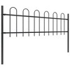 vidaXL Garden Fence with Hoop Top Steel 22.3' Black - 2 of 4