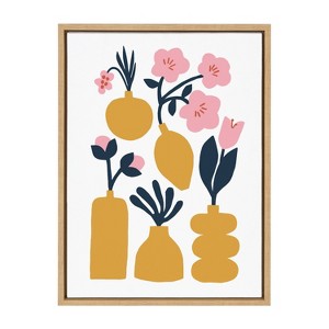 18" x 24" Sylvie Vases by Myriam Van Neste Framed Wall Canvas Natural - Kate & Laurel All Things Decor - 1 of 4