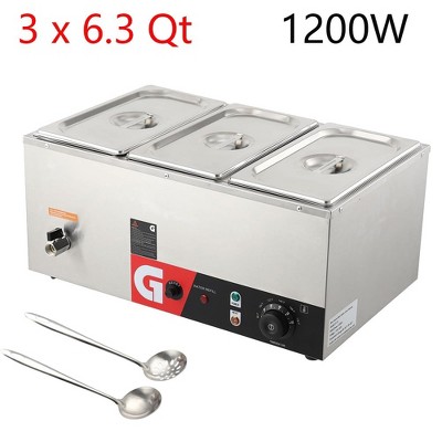 Commercial Electric Food Warmer 1200W  Steam Table With Temp Control