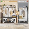 PAKASEPT Farmhouse Sliding Barn Door Entryway Furniture with Bench and Shoe Storage and Coat Rack, Hall Tree with Bench - 3 of 4