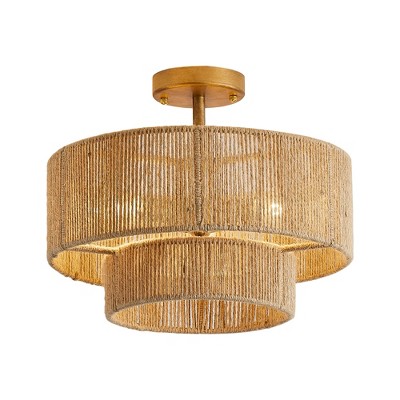 Parrot Uncle 15.4" Farmhouse Gold Semi-Flush Mount Ceiling Lights