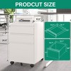 Mlezan Drawer File Cabinet: Mobile, Lockable, with Wheels. Fully Assembled, White Metal Cabinet for A4/Letter/Legal Files, Under-Desk Storage. - 3 of 4