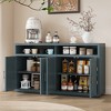 Farmhouse Buffet Cabinet, 4-door Classic Sideboard With Open Storage And Adjustable Shelves, Wine Cabinet Console Table, Kitchen Storage Cabinet - 2 of 4