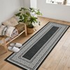 Modern Neutral Bordered Area Rugs, Soft Washable Solid Geometric Runner Rugs Living Room Bedroom Dining Nursery Apartment Dorm Office Farmhouse Decor - 2 of 4