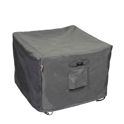 Shield Titanium 3-Layer Polyester Water Resistant Outdoor Ottoman Cover - 29x26x17" Dark Grey