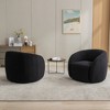 SEYNAR Modern Glam Teddy Fabric Upholstered 360 Degree Swivel Accent Armchair Set of 2 - 2 of 4