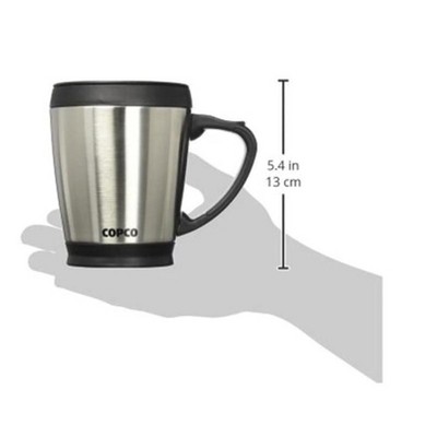 Copco 16 oz Stainless Steel Travel Mug with Black Lid