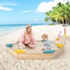 Safstar Outdoor Wooden Sandbox w/ Seats Backyard Bottomless Sandpit for Kids Aged 3+ - 3 of 4