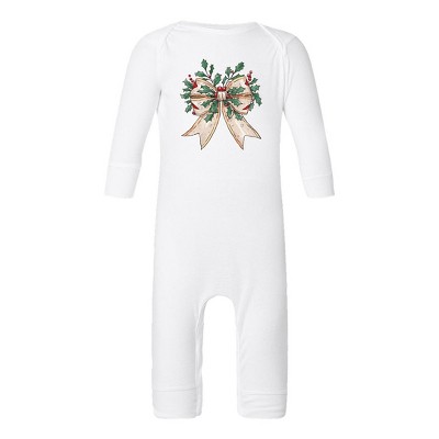 The Juniper Shop Holly Leaves Coquette Baby Romper