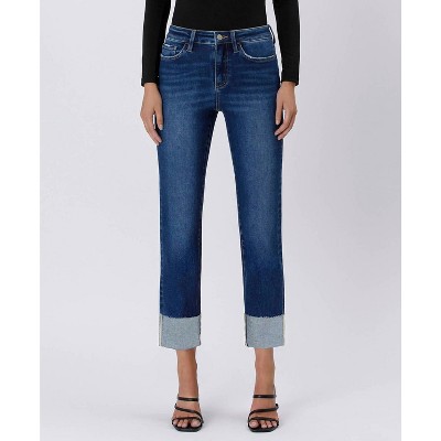Women's High Rise Cuffed Slim Straight Jean - LOVERVET