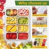 Divided Snack Box With Lid, Clear Food Storage Container With Colorful Compartments, Reusable Bento Organizer For Snacks, Fruits, Nuts, And Meal Prep - 4 of 4