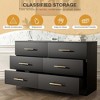 QingMoon Modern 6 Drawer Double Dresser,  Accent Wood Storage Cabinet for Bedroom, Living Room and Entryway - 4 of 4