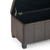 Gulches Dover Storage Ottoman Bench  Distressed Brown Faux Leather, Child-Safe Hinge & Solid Wood Frame for Living Room Bedroom Entryway Key Featur - 2 of 4