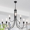 LNC Dockpusarry 9-Lights 51" Candle Tiered Modern Farmhouse Oversized Chandelier,Matte Black - 2 of 4
