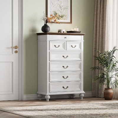 50" Rustic Farmhouse 7-Drawer Dresser - Jewelry Storage Chest for Bedroom & Living