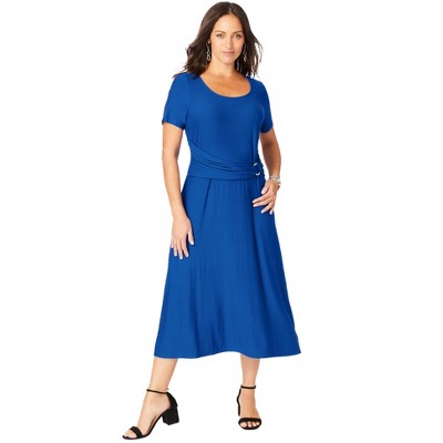 Jessica London Women's Plus Size Buckle Midi Dress