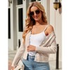 Coolmee Women's Cropped Cardigan Knit ShrugsTops V Neck Button Down Sweaters - 4 of 4