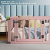 Twin Size Montessori Floor Bed Wooden Frame, w/Door and Safety Fence, Toddler Floor-Bed-Frame for Children Bedroom, for Boys and Girls, Pink - 4 of 4