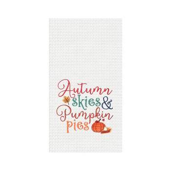 C&F Home Autumn Skies & Pumpkin Pies Embroidered & Waffle Weave Kitchen Towel