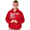Xmas Bearded and Jolly Hashtag Santa Hoodie Hooded Sweatshirt Men Brisco Brands - 4 of 4
