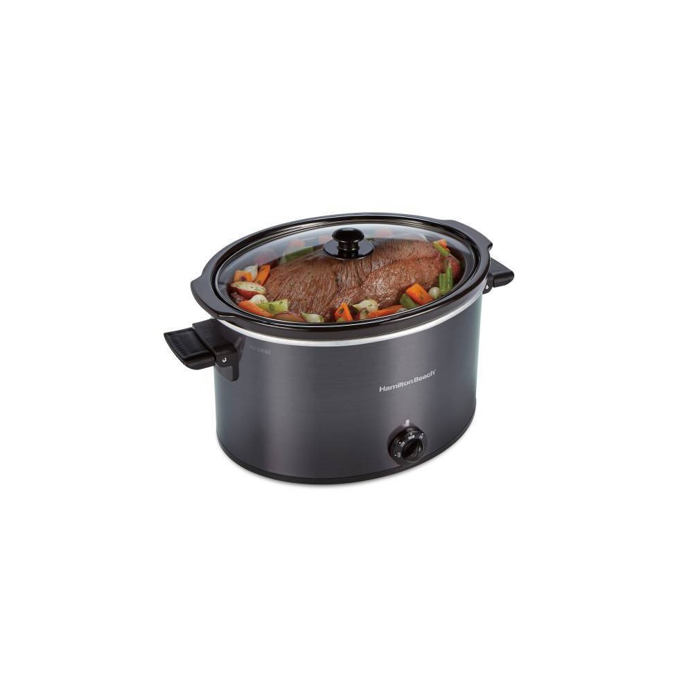 Photos - Multi Cooker Hamilton Beach 10qt Slow Cooker - Gray: Large Ceramic Crockpot, 3 Settings, Stay-Cool Handles, Dishwasher-Safe Parts 