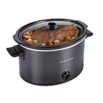 Hamilton Beach Sear & Cook Stock Pot Slow Cooker with Stovetop Safe Crock,  Large 10 Quart Capacity, Programmable, Silver (33196)