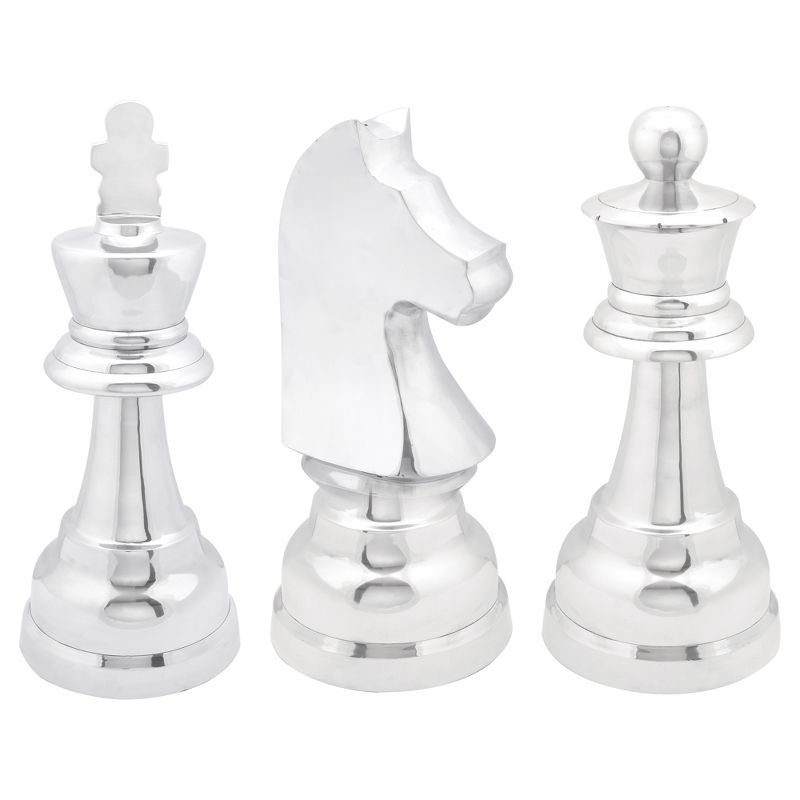 Set of 3 Traditional Aluminum Sculpture Silver - CosmoLiving by Cosmopolitan, 1 of 9