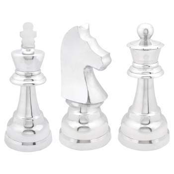 Set of 3 Traditional Aluminum Sculpture Silver - CosmoLiving by Cosmopolitan