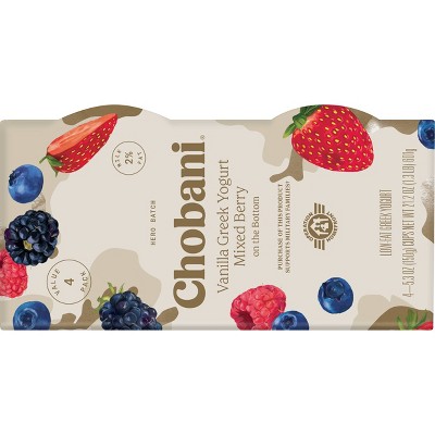 Chobani Mixed Berry on the Bottom Low-Fat Vanilla Greek Yogurt - 4ct/5.3oz Cups_1