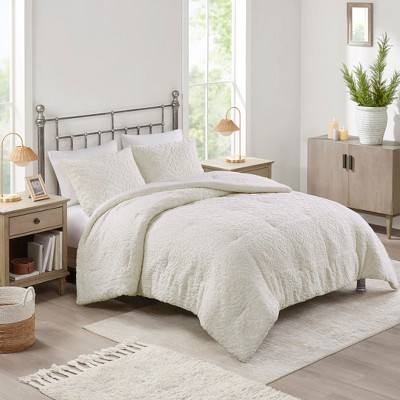 3 Pcs Elegant Medallion Woven Tufted Comforter Set,All Season Home Textile Lightweight Cozy Bedding Set fits Lux Bedroom Decor,Matching Shams