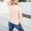 Anna-Kaci Women's Long Sleeve Waffle Knit Top with Notched Neckline and Chest Pocket - 4 of 4