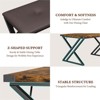 Retro Dining Table Set for 4 - Kitchen Table with 2 Upholstered Benches, 3 Piece Dining Table Set for Small Space, Apartment, Saving Space for - 3 of 4