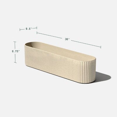 Sandstone 36" Plastic-Stone Outdoor Window Box Planter Set