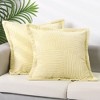 Unique Bargains 4 Pcs Solid Wide Bordered Corduroy Striped Throw Pillow Covers for Home Decorations - 2 of 4