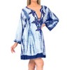 HAPPY BAY Women's Summer Vacation Beachwear Short Loose Beach Dress Bathing Suits Holiday Swimwear Mini Cover Ups Medium-Large White Tie Dye Design - 3 of 4